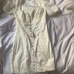 Fashion nova ivory white mini dress